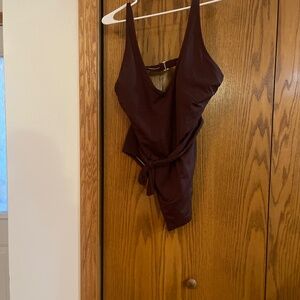 Brown one piece swimsuit
